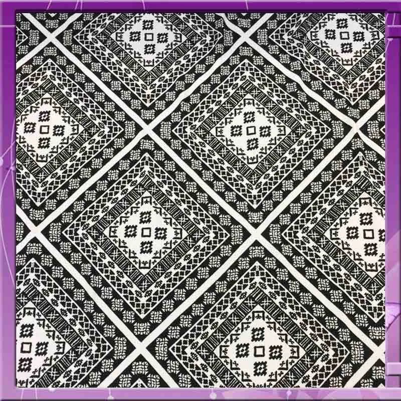 100% Rayon Challis Black n White Squares Print By The Yard 58 Inches Wide Fabric