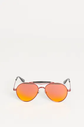 2016 Red Metal Givenchy Aviator Sunglasses