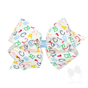 ABC's School-themed Printed Grosgrain Hair Bow