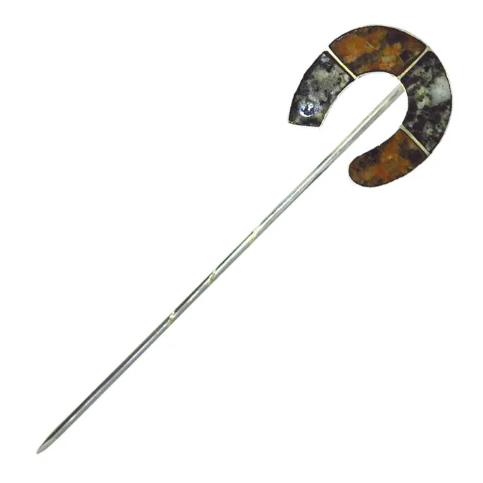 Agate Horse Shoe Tie Pin