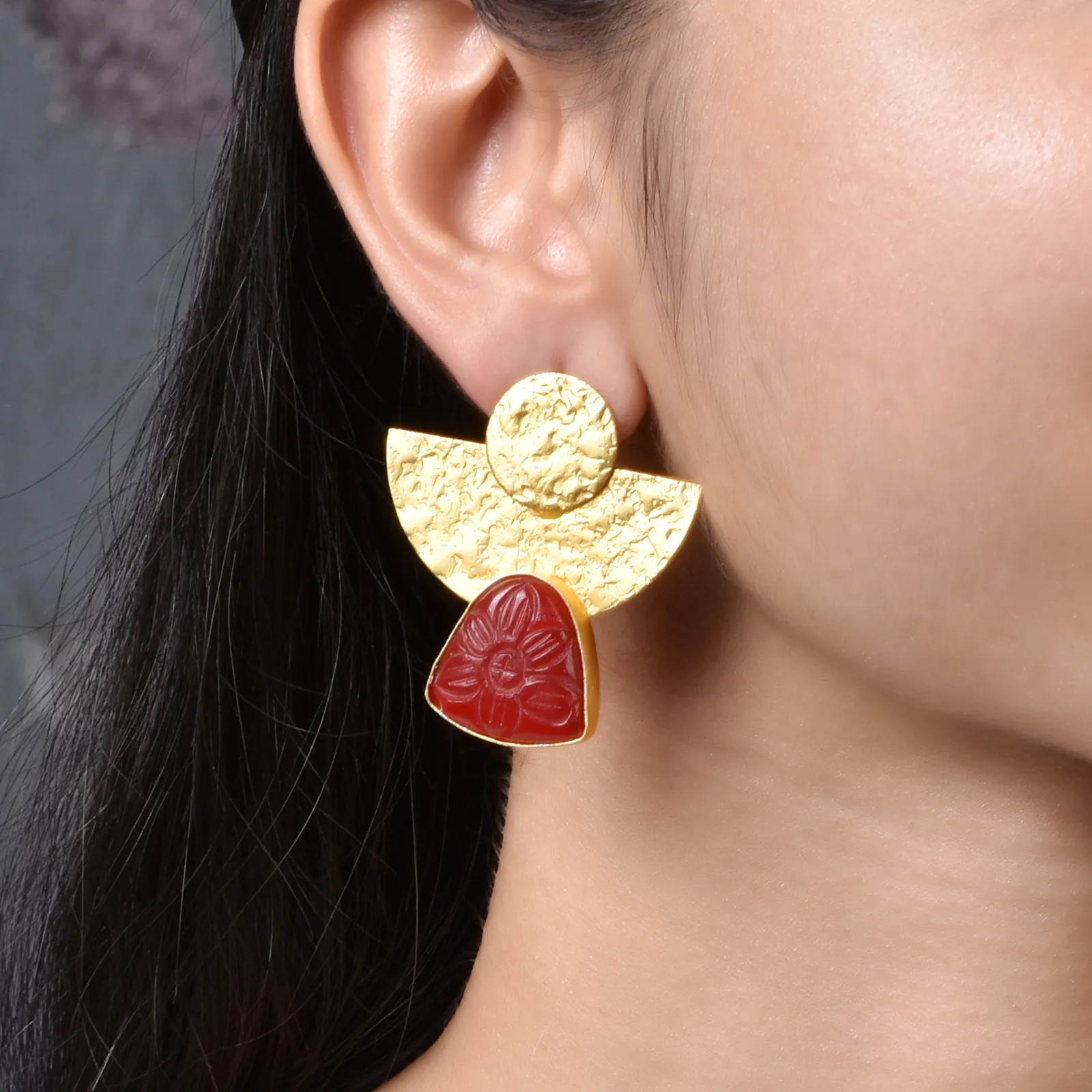 Anisha Matte Gold Studs