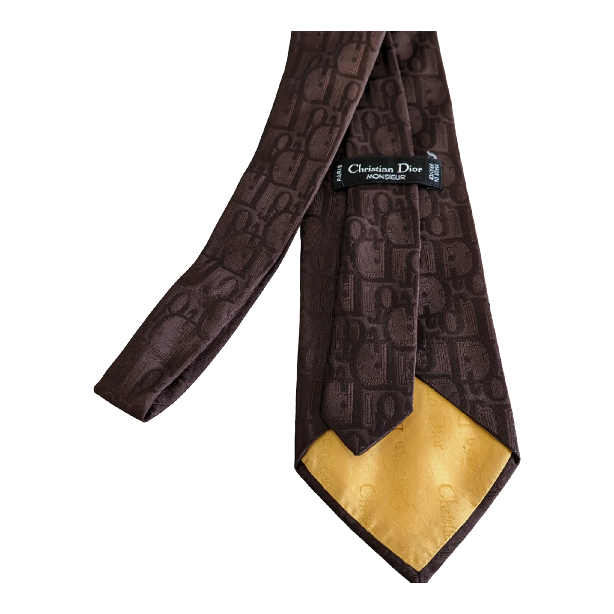 Brown Christian Dior Vintage Tie