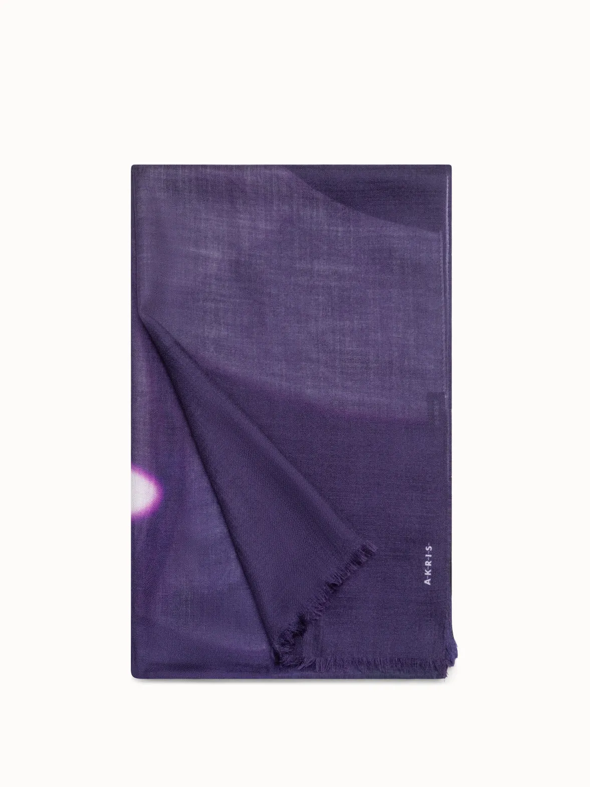 Cashmere Silk Scarf with Purple Loop Print