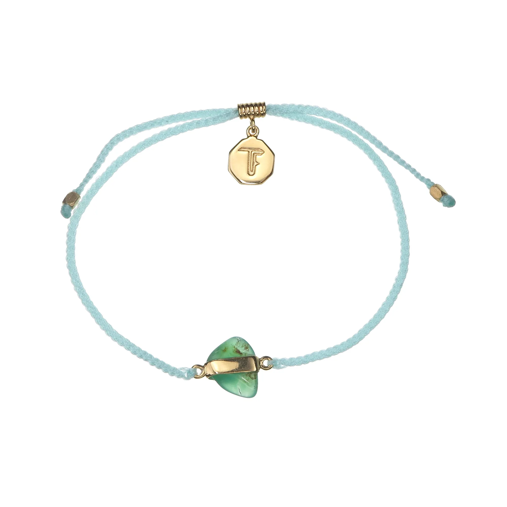 CHRYSOPRASE CRYSTAL BRACELET - MINT - GOLD