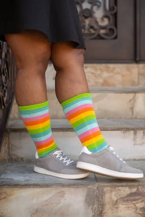 Citrus Stripe Rainbow Toe Socks