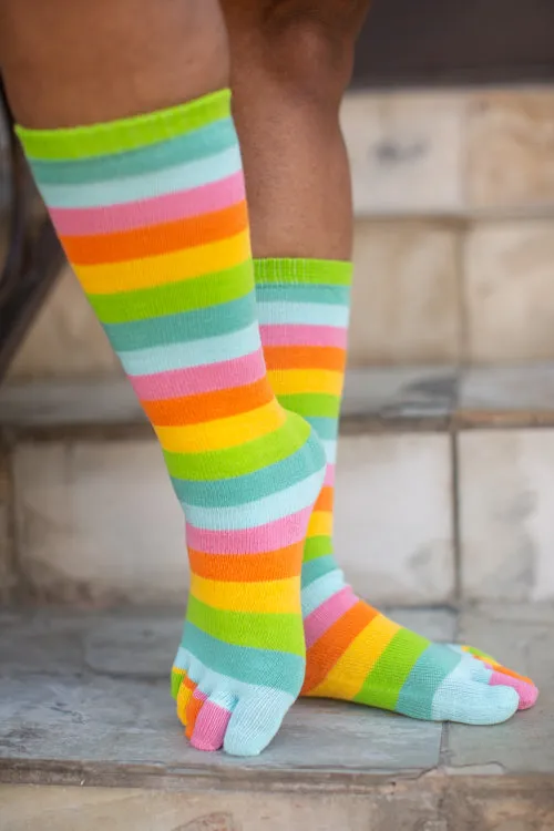 Citrus Stripe Rainbow Toe Socks