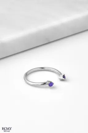 Double Purple Zircon (02) Ring