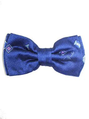 Emilio Pucci Silk Bow Tie Royal Blue Geometric - Pre Tied FINAL SALE