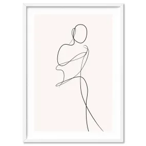 Female Pose Line Art II - Art Print