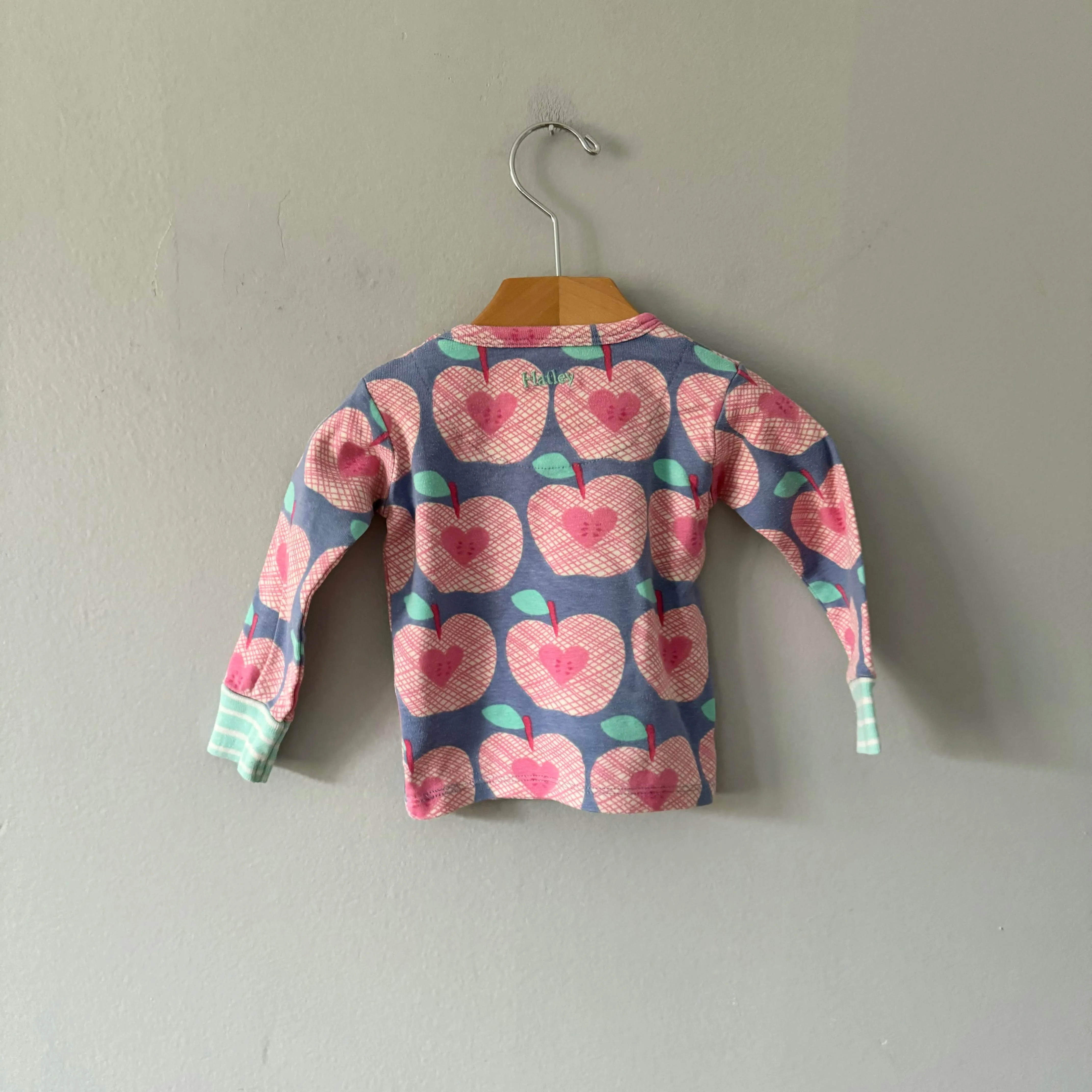 Hatley / Pink apple pattern long sleeve top / 12-18M