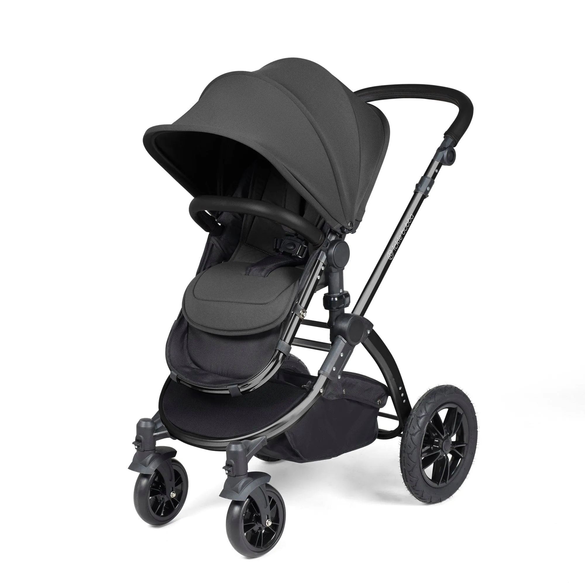 Ickle Bubba Stomp Luxe 3-in-1 I-Size Travel System - Black / Charcoal Grey / Black