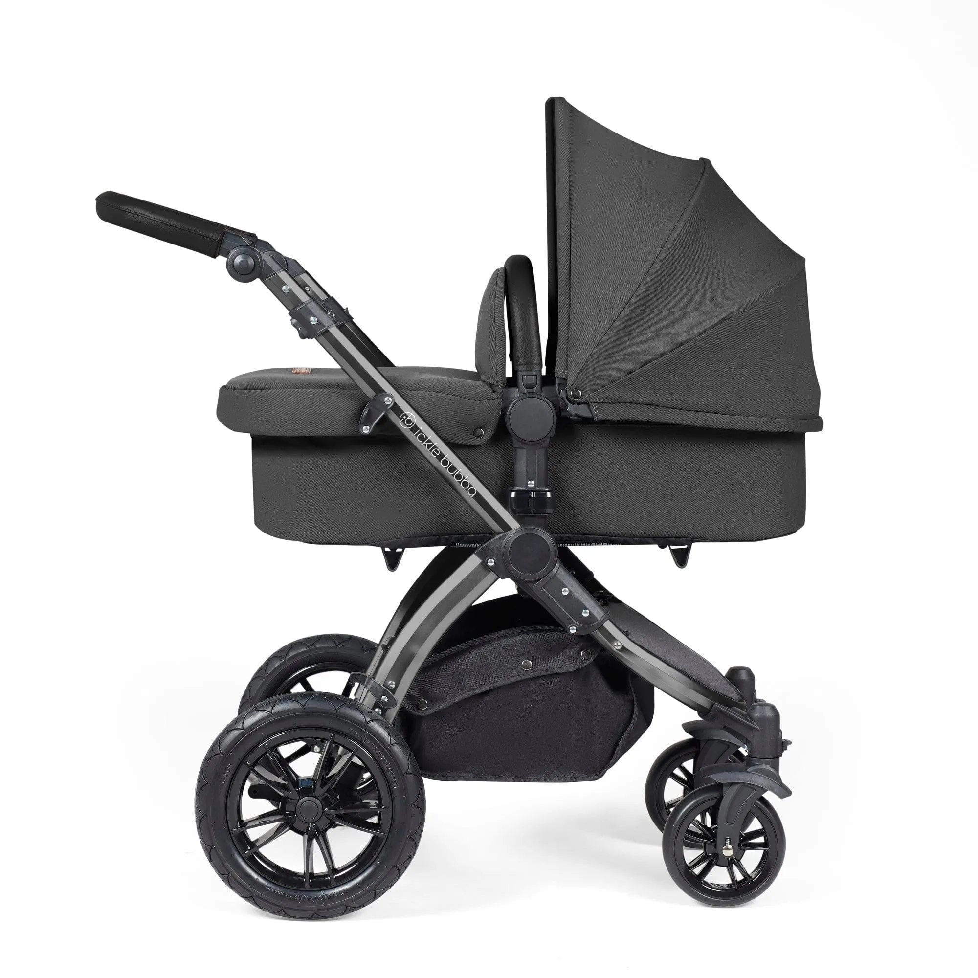 Ickle Bubba Stomp Luxe 3-in-1 I-Size Travel System - Black / Charcoal Grey / Black