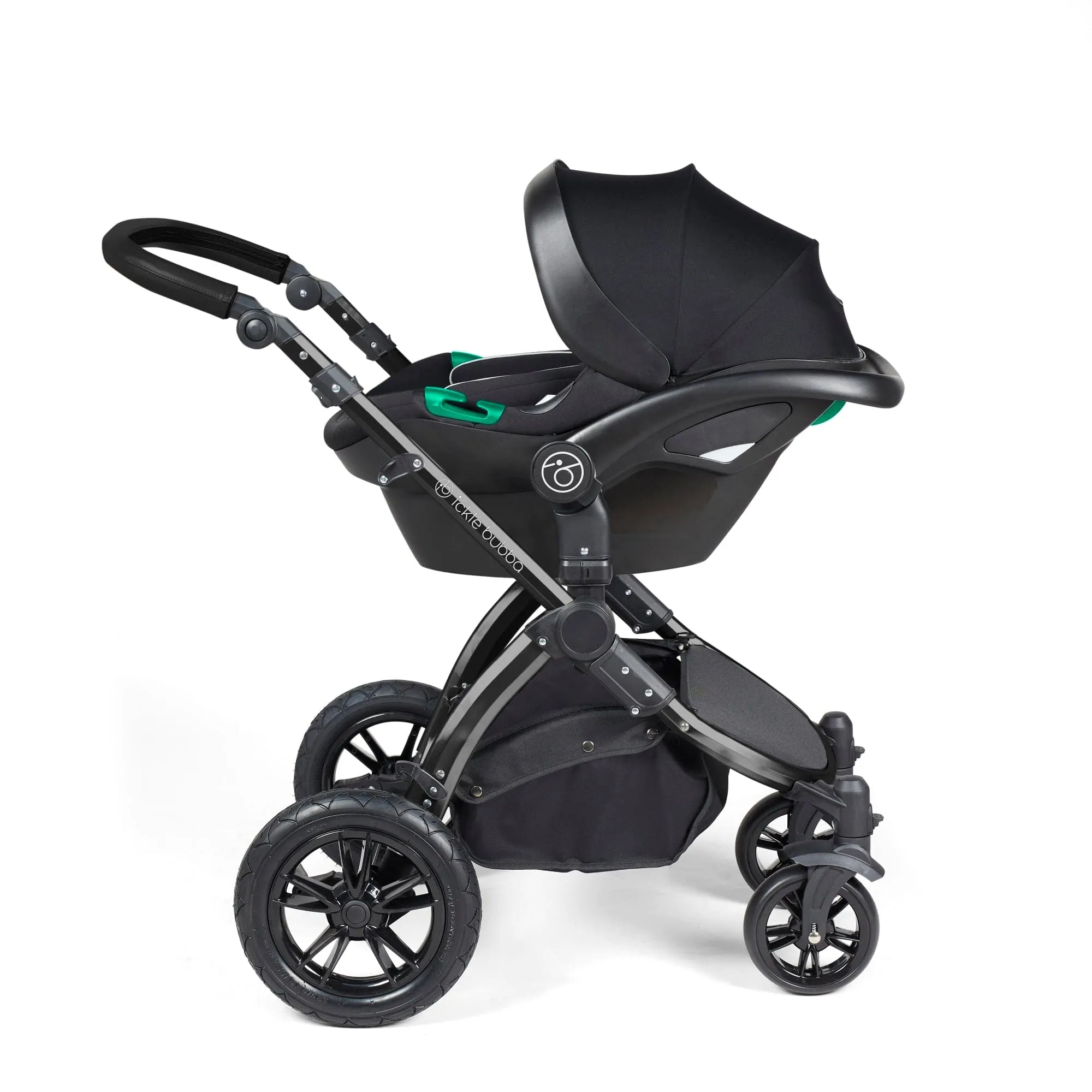 Ickle Bubba Stomp Luxe 3-in-1 I-Size Travel System - Black / Charcoal Grey / Black