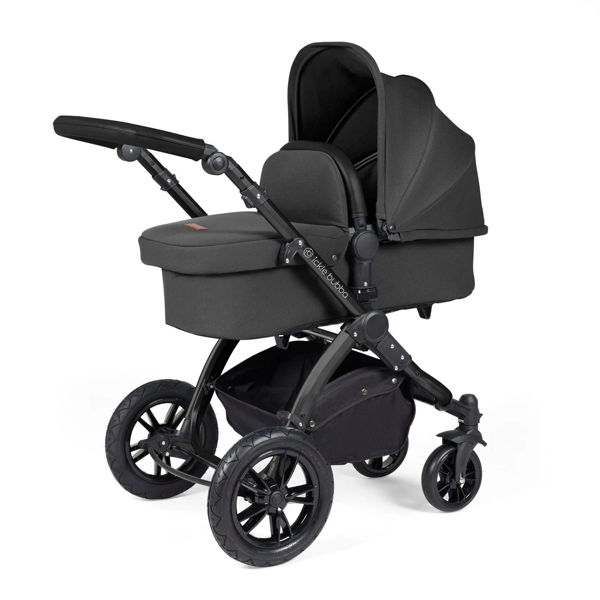 Ickle Bubba Stomp Luxe 3-in-1 I-Size Travel System - Black / Charcoal Grey / Black