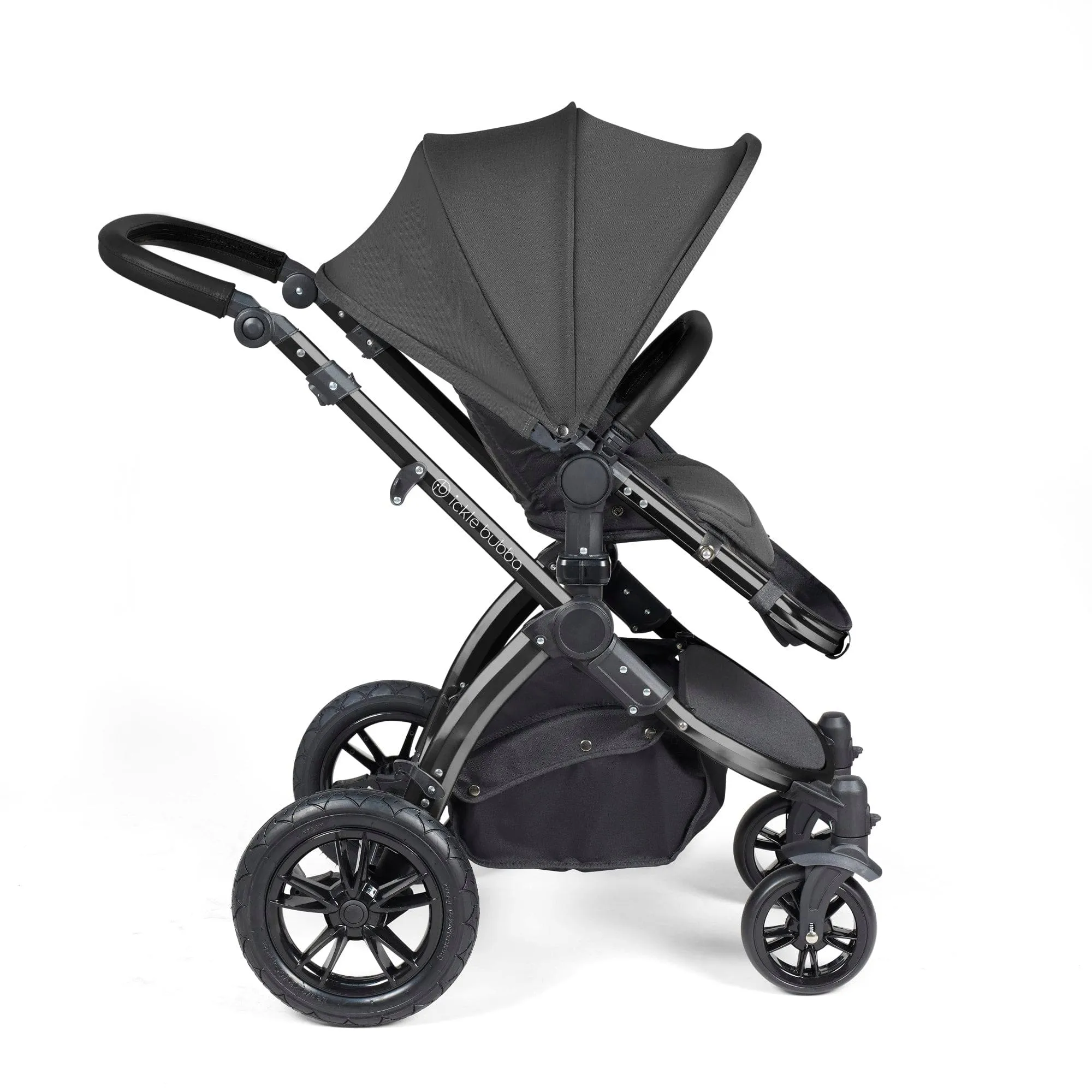 Ickle Bubba Stomp Luxe 3-in-1 I-Size Travel System - Black / Charcoal Grey / Black