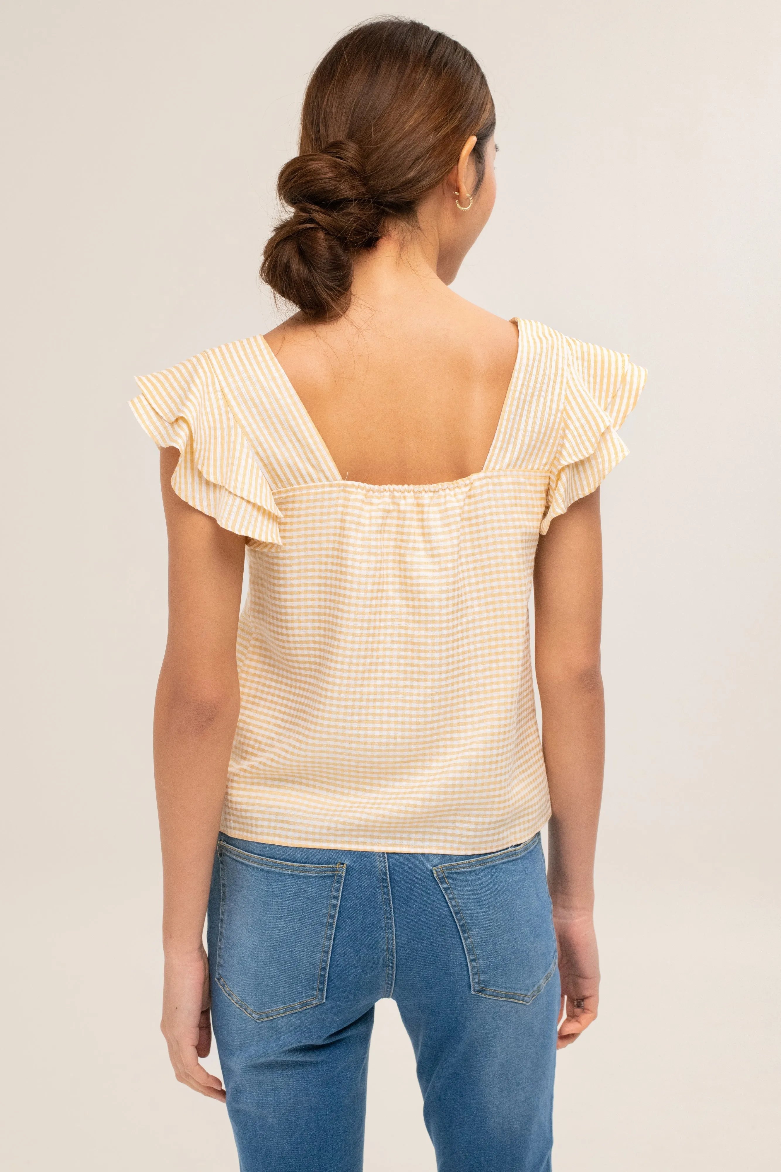 Joey Ruffle Top in Yellow