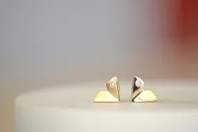 Large Origami Studs with Diamond