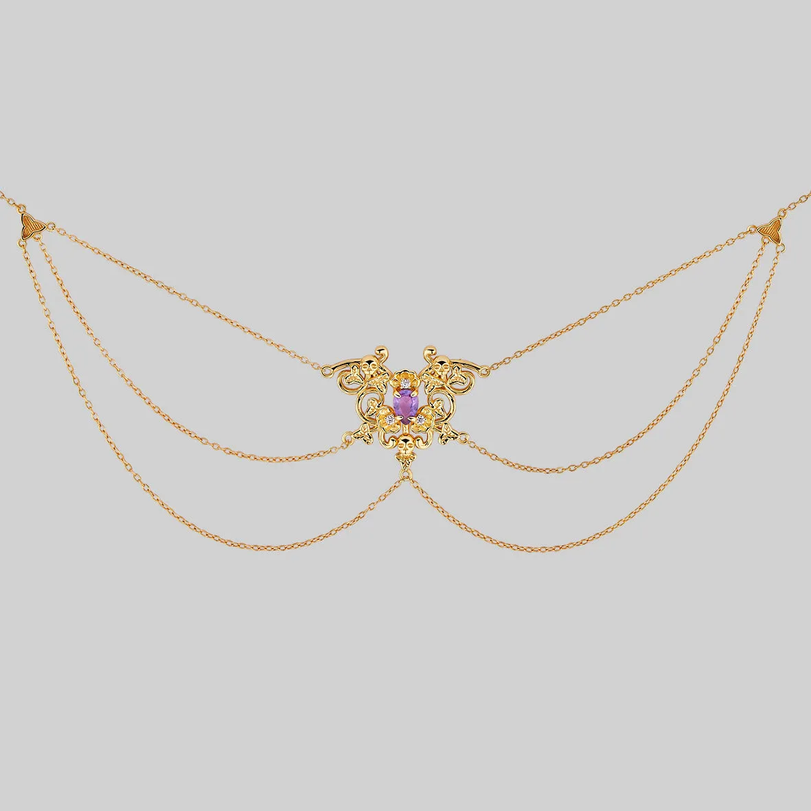 MALVOLIA. Garden of Remembrance Amethyst Necklace - Gold