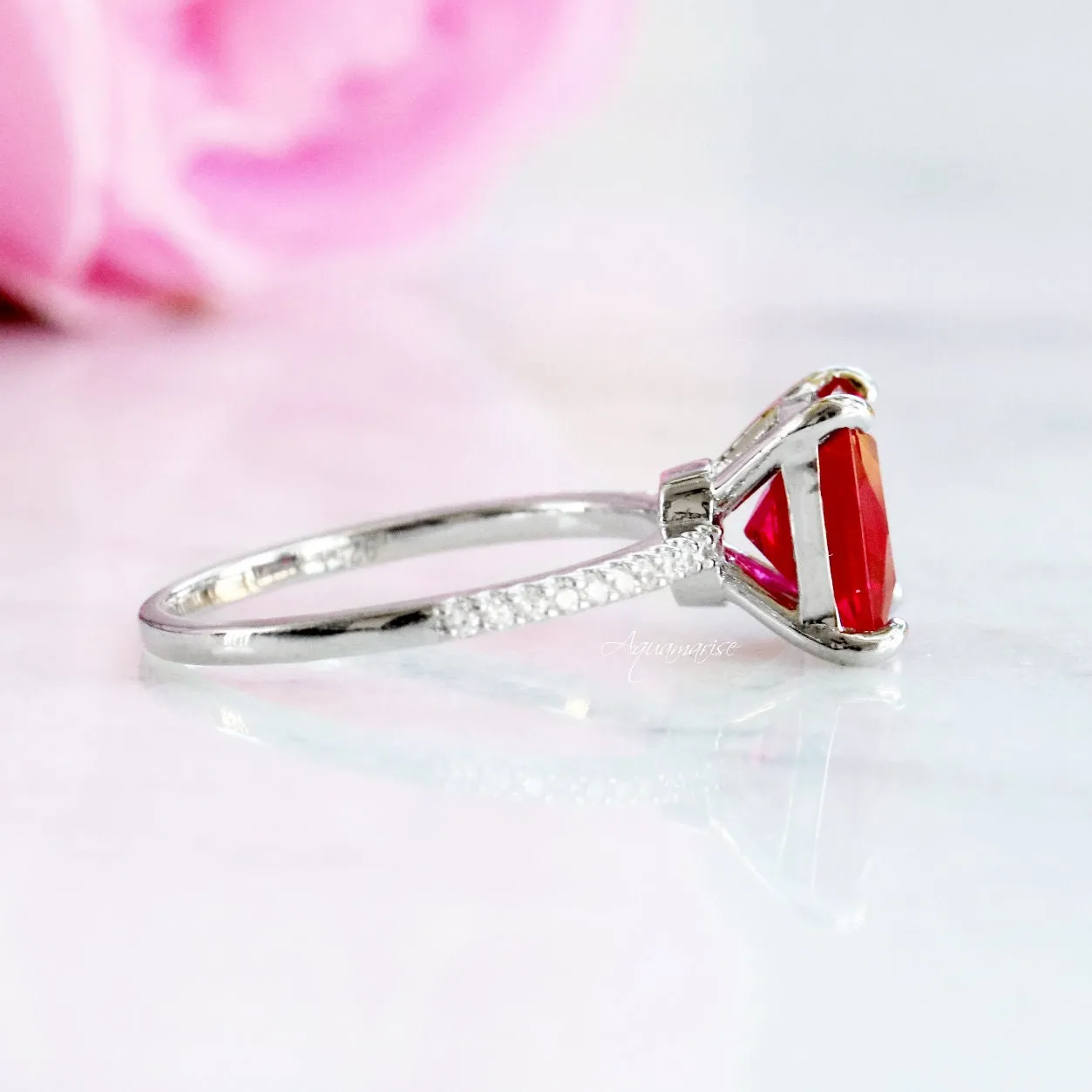 Nora Ruby Ring- Sterling Silver