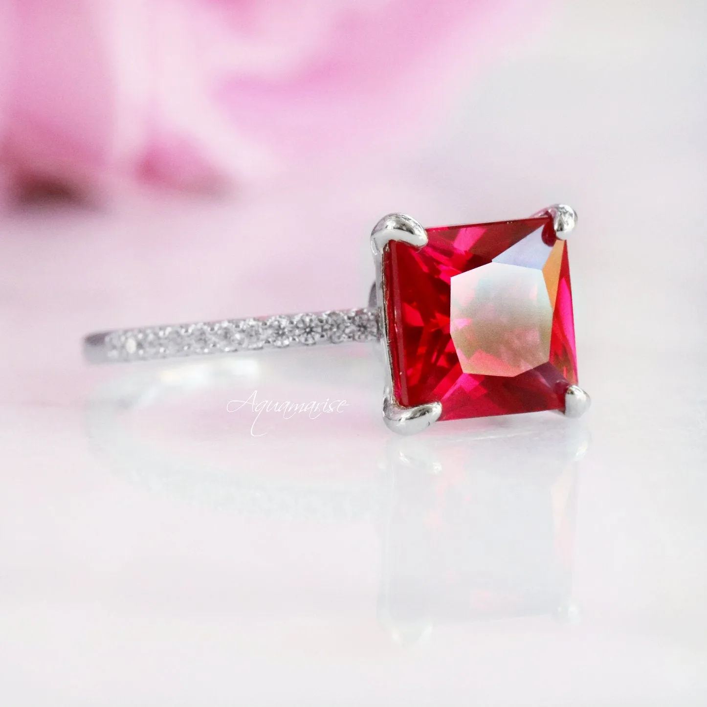 Nora Ruby Ring- Sterling Silver