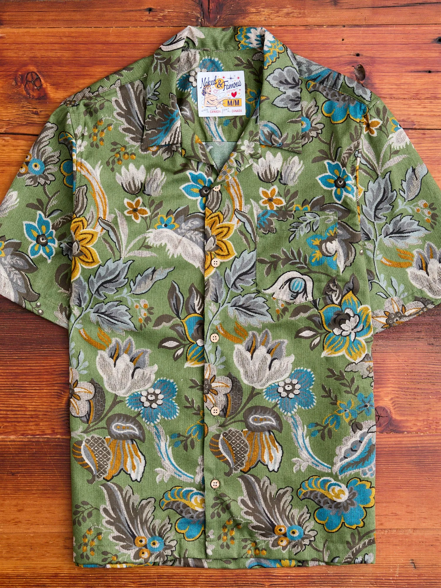 "Vintage Pique" Aloha Shirt in Green