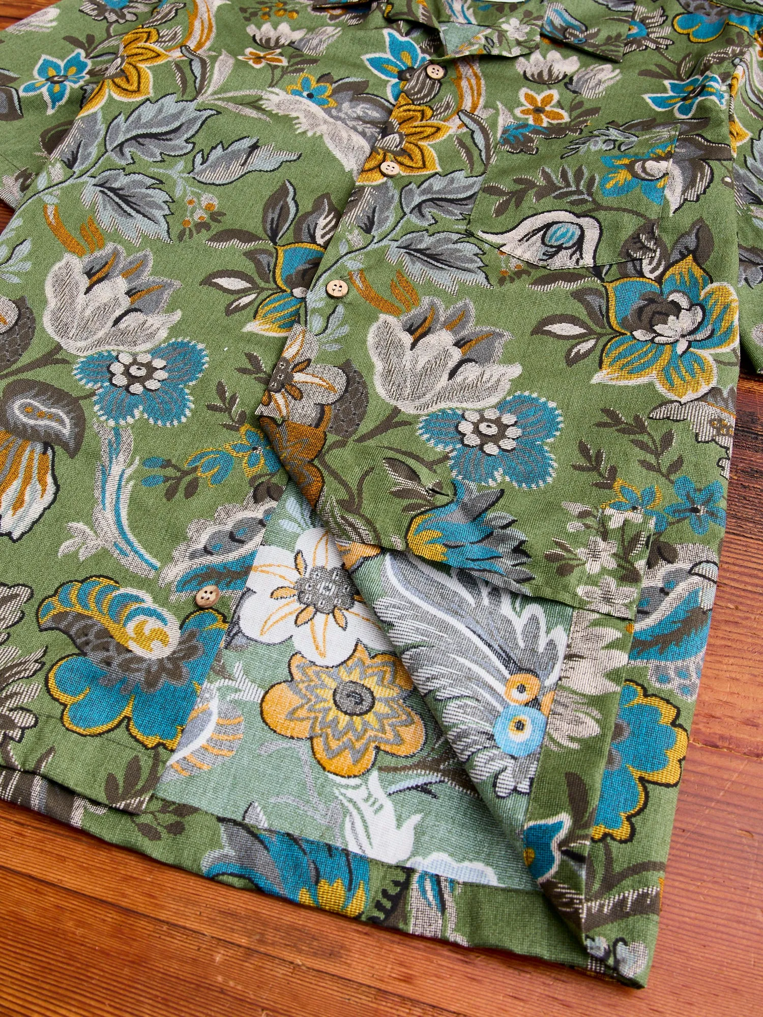 "Vintage Pique" Aloha Shirt in Green