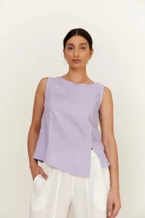 Shell Linen Top Lilac