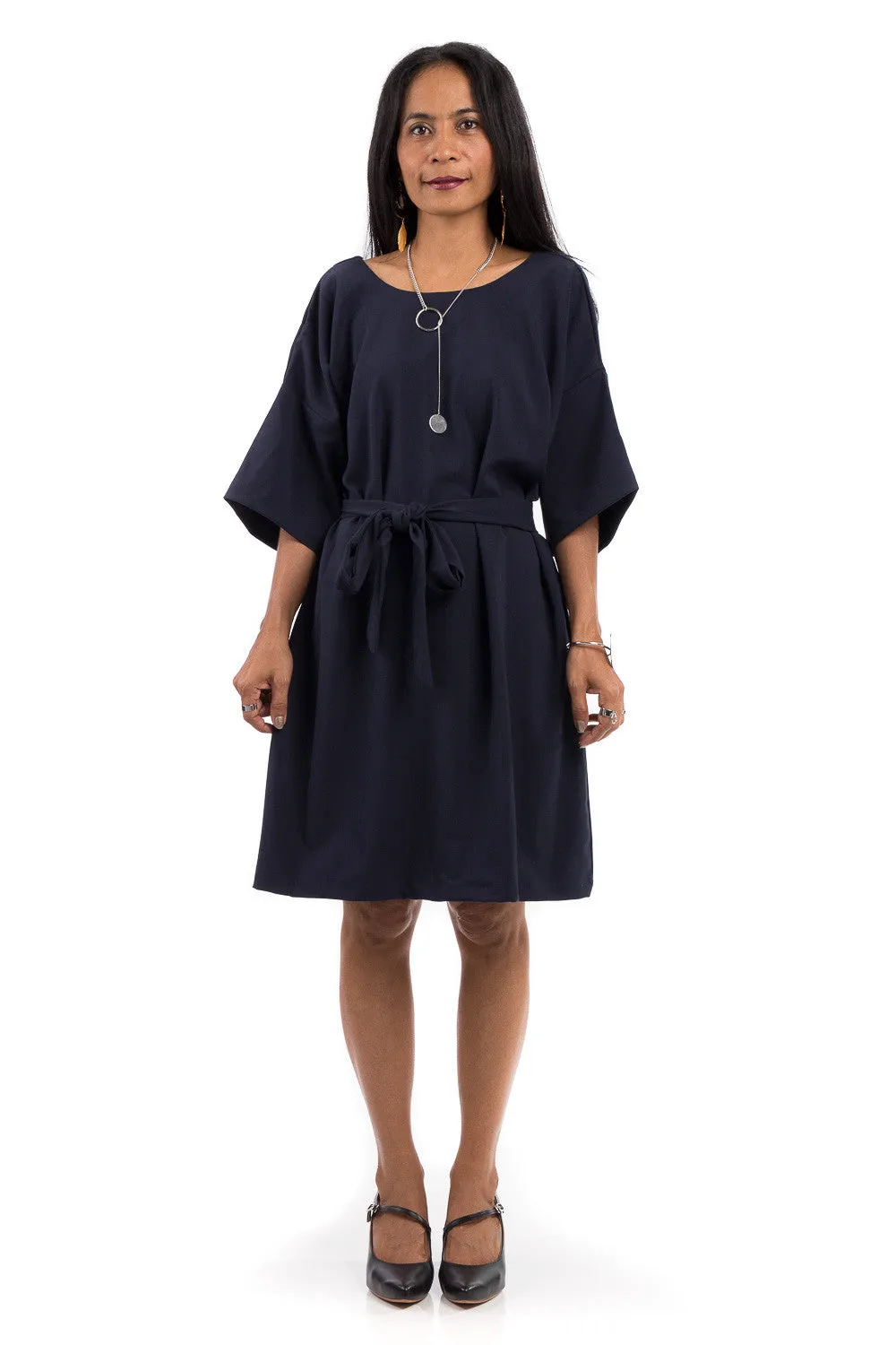 Short dress, navy blue summer dress