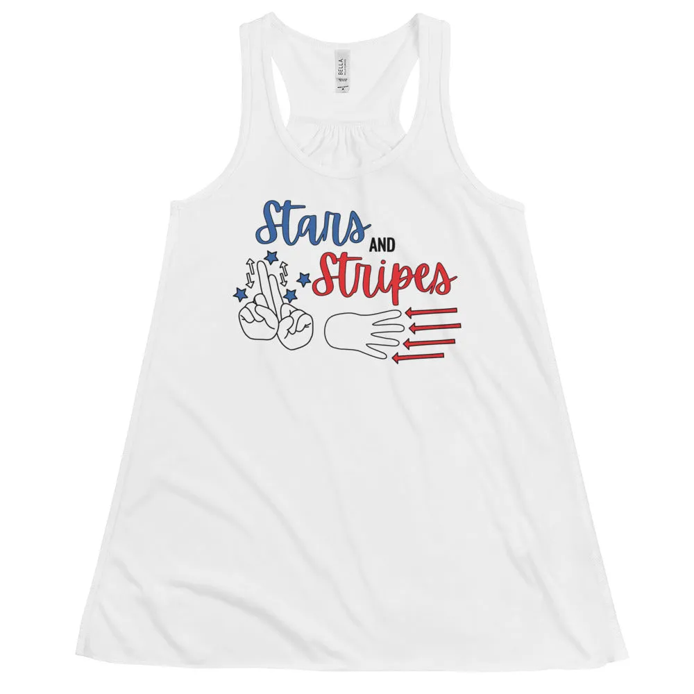 Stars and Stripes (Red, White, & Blue) Flowy Racerback Tank