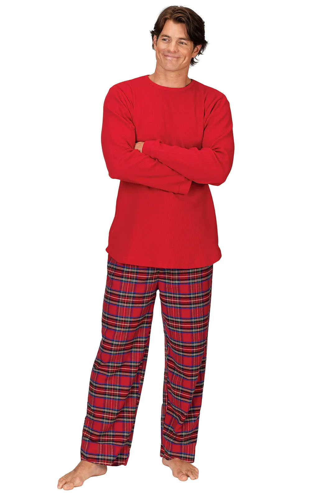 Stewart Plaid Thermal-Top Men's Pajamas - Couples