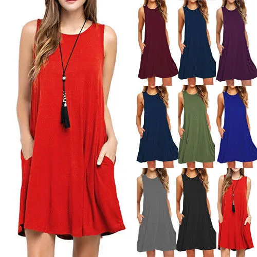 Summer Casual Pocket Dress, T Shirt Dresses