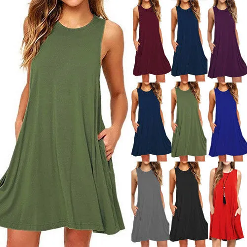 Summer Casual Pocket Dress, T Shirt Dresses