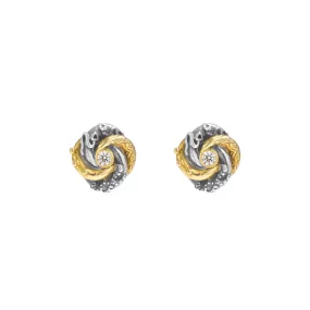 Tiny Algerian Loveknot Diamond Stud Earrings