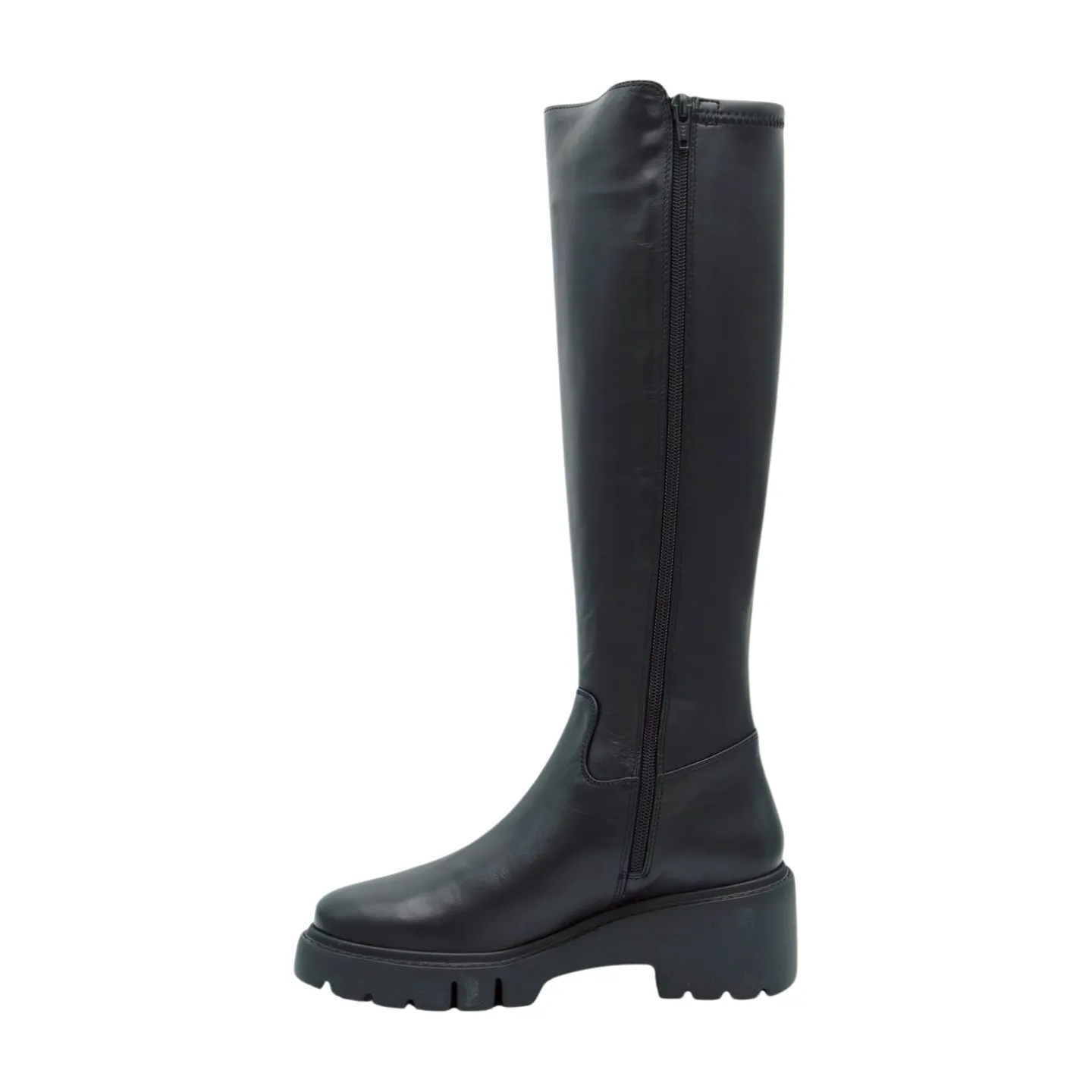 Unisa Black Leather Knee Boot JACE