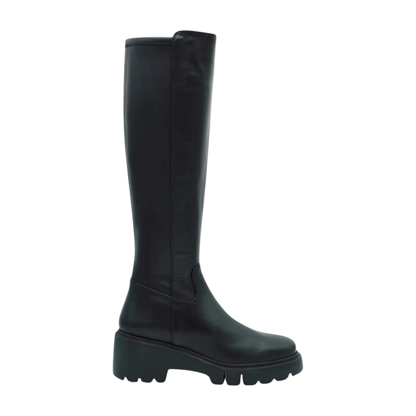 Unisa Black Leather Knee Boot JACE