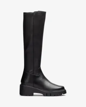 Unisa Black Leather Knee Boot JACE