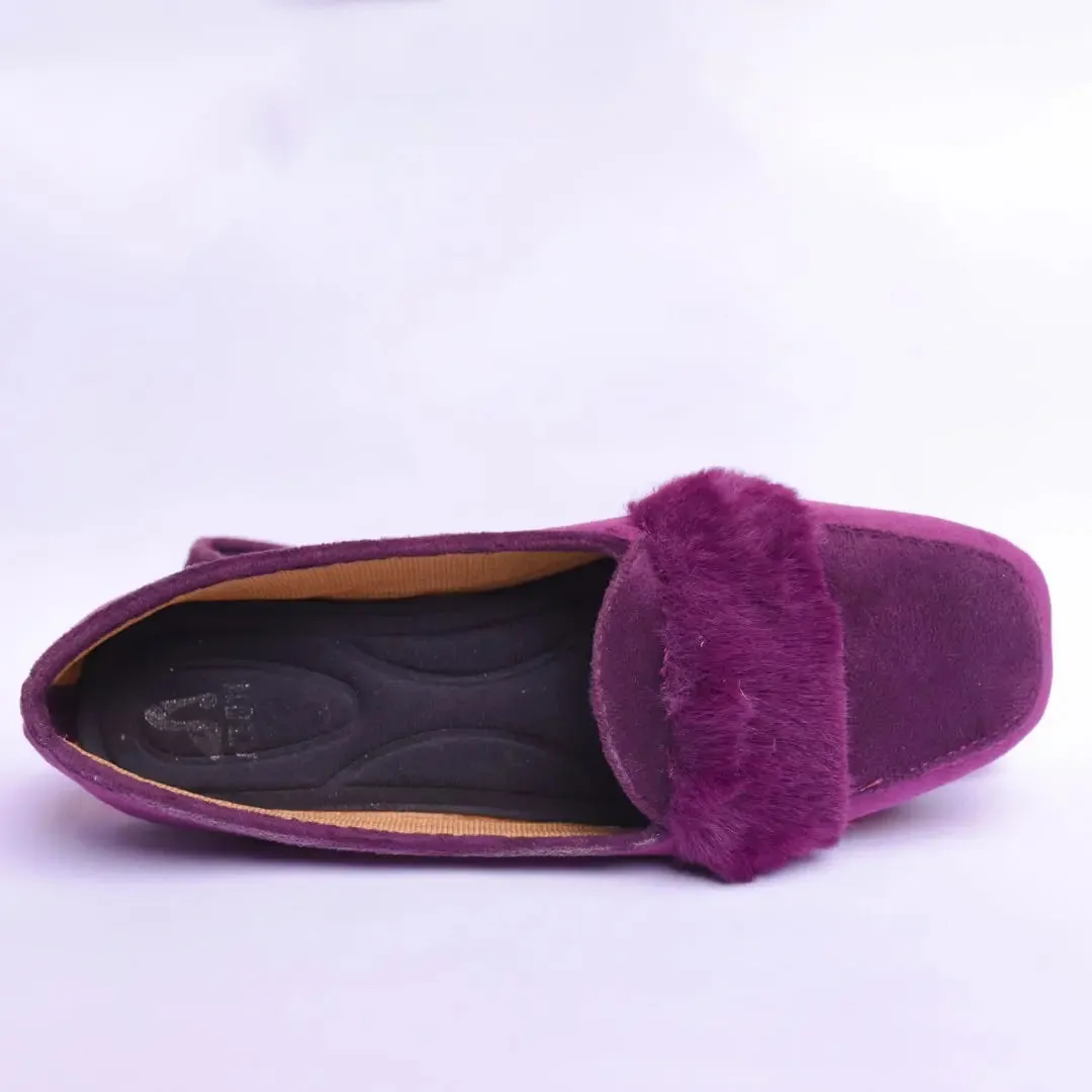 Velvet Fur Loafers Green